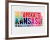 Kansas Watercolor Word Cloud-NaxArt-Framed Art Print