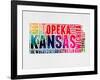 Kansas Watercolor Word Cloud-NaxArt-Framed Art Print