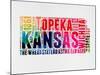 Kansas Watercolor Word Cloud-NaxArt-Mounted Art Print