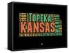 Kansas Word Cloud 1-NaxArt-Framed Stretched Canvas