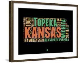 Kansas Word Cloud 1-NaxArt-Framed Art Print