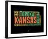 Kansas Word Cloud 1-NaxArt-Framed Art Print