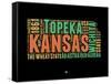 Kansas Word Cloud 1-NaxArt-Framed Stretched Canvas
