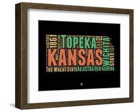 Kansas Word Cloud 1-NaxArt-Framed Art Print