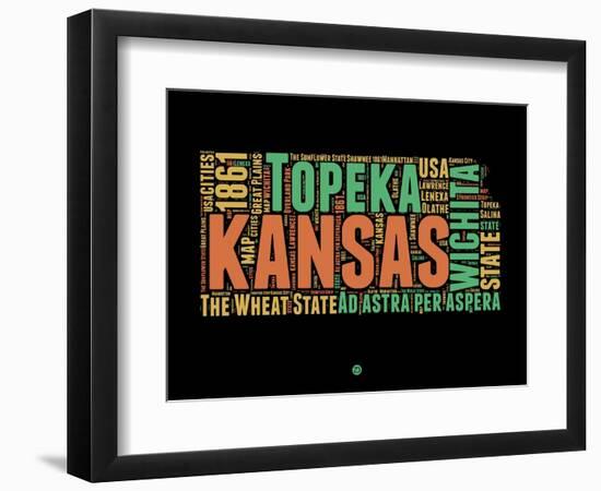 Kansas Word Cloud 1-NaxArt-Framed Art Print