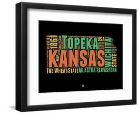 Kansas Word Cloud 1-NaxArt-Framed Art Print