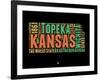 Kansas Word Cloud 1-NaxArt-Framed Art Print