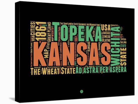 Kansas Word Cloud 1-NaxArt-Stretched Canvas