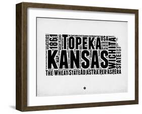 Kansas Word Cloud 2-NaxArt-Framed Art Print