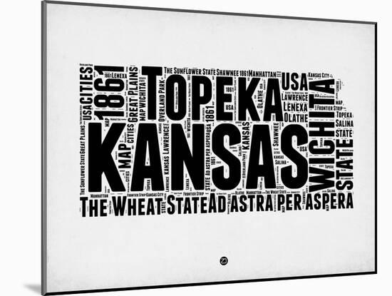 Kansas Word Cloud 2-NaxArt-Mounted Art Print