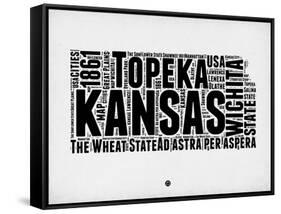 Kansas Word Cloud 2-NaxArt-Framed Stretched Canvas