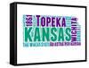 Kansas Word Cloud Map-NaxArt-Framed Stretched Canvas