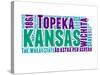 Kansas Word Cloud Map-NaxArt-Stretched Canvas