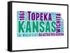 Kansas Word Cloud Map-NaxArt-Framed Stretched Canvas