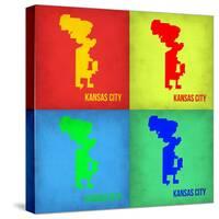 KansasCity Pop Art Map 1-NaxArt-Stretched Canvas