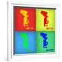 KansasCity Pop Art Map 1-NaxArt-Framed Art Print