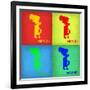 KansasCity Pop Art Map 1-NaxArt-Framed Art Print