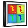 KansasCity Pop Art Map 1-NaxArt-Framed Art Print