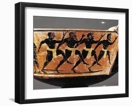 Kantharos Depicting Athletes Running-null-Framed Giclee Print