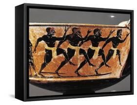 Kantharos Depicting Athletes Running-null-Framed Stretched Canvas