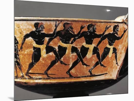 Kantharos Depicting Athletes Running-null-Mounted Giclee Print