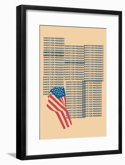 Kanye For Prez (Beige)-null-Framed Poster