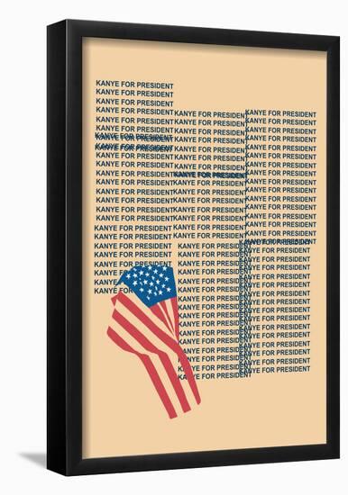 Kanye For Prez (Beige)-null-Framed Poster