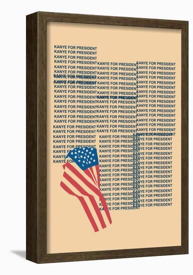 Kanye For Prez (Beige)-null-Framed Poster