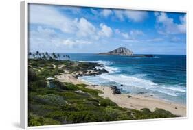 Kaohikaipu Island and Kaupo Beach, Oahu, Hawaii, United States of America, Pacific-Michael-Framed Photographic Print