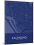 Kaohsiung, Taiwan, Republic of China Blue Map-null-Mounted Poster