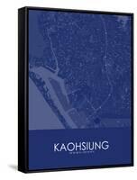 Kaohsiung, Taiwan, Republic of China Blue Map-null-Framed Stretched Canvas
