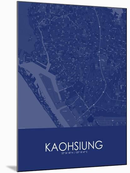 Kaohsiung, Taiwan, Republic of China Blue Map-null-Mounted Poster