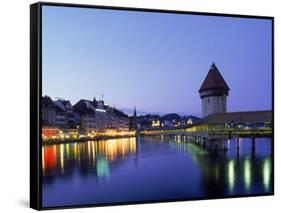 Kapellbrucke, Chapel Bridge, Canton Luzern-Angelo Cavalli-Framed Stretched Canvas