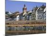 Kapellbrucke, Covered Wooden Bridge, Over the Reuss River, Lucerne (Luzern), Switzerland, Europe-Gavin Hellier-Mounted Photographic Print