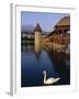 Kapellbrucke (Covered Wooden Bridge) Over the River Reuss, Lucerne (Luzern), Switzerland, Europe-Gavin Hellier-Framed Photographic Print