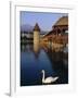 Kapellbrucke (Covered Wooden Bridge) Over the River Reuss, Lucerne (Luzern), Switzerland, Europe-Gavin Hellier-Framed Photographic Print