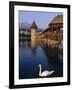 Kapellbrucke (Covered Wooden Bridge) Over the River Reuss, Lucerne (Luzern), Switzerland, Europe-Gavin Hellier-Framed Photographic Print