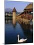 Kapellbrucke (Covered Wooden Bridge) Over the River Reuss, Lucerne (Luzern), Switzerland, Europe-Gavin Hellier-Mounted Photographic Print