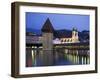 Kapellbrucke (Covered Wooden Bridge) Over the River Reuss, Lucerne (Luzern), Switzerland-Gavin Hellier-Framed Photographic Print