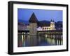 Kapellbrucke (Covered Wooden Bridge) Over the River Reuss, Lucerne (Luzern), Switzerland-Gavin Hellier-Framed Photographic Print