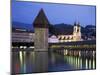 Kapellbrucke (Covered Wooden Bridge) Over the River Reuss, Lucerne (Luzern), Switzerland-Gavin Hellier-Mounted Photographic Print