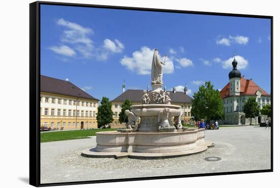Kapellplatz Square with Town Hall, Altoetting, Upper Bavaria, Bavaria, Germany, Europe-Hans-Peter Merten-Framed Stretched Canvas