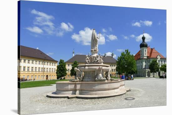 Kapellplatz Square with Town Hall, Altoetting, Upper Bavaria, Bavaria, Germany, Europe-Hans-Peter Merten-Stretched Canvas