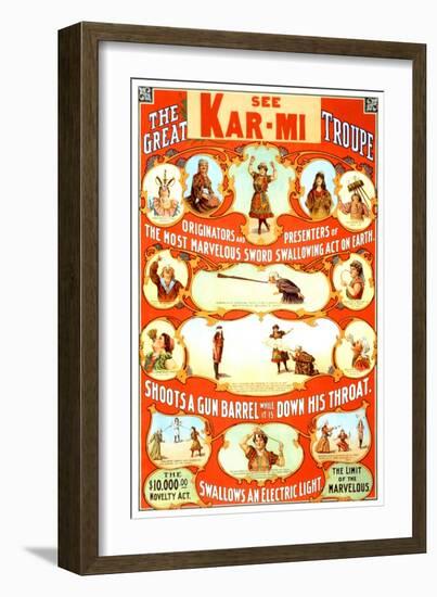 Kar-Mi and the Great Victorina Troupe Originators-null-Framed Art Print