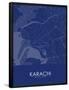 Karachi, Pakistan Blue Map-null-Framed Poster