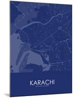 Karachi, Pakistan Blue Map-null-Mounted Poster