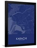 Karachi, Pakistan Blue Map-null-Framed Poster