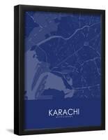 Karachi, Pakistan Blue Map-null-Framed Poster