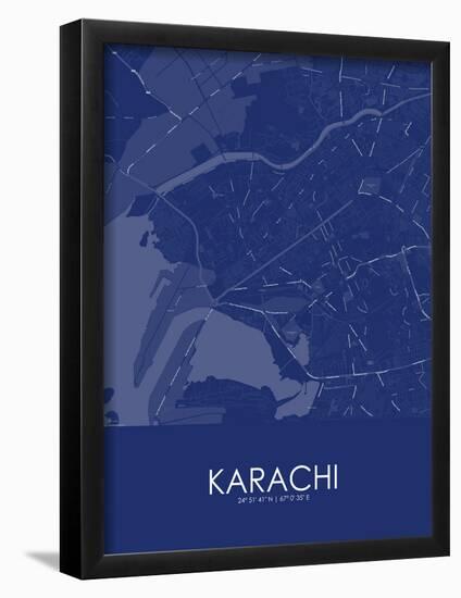 Karachi, Pakistan Blue Map-null-Framed Poster