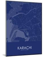 Karachi, Pakistan Blue Map-null-Mounted Poster